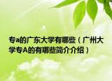 專a的廣東大學(xué)有哪些（廣州大學(xué)專A的有哪些簡(jiǎn)介介紹）