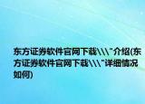 東方證券軟件官網(wǎng)下載\
