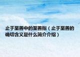 止于至善中的至善指（止于至善的確切含義是什么簡介介紹）