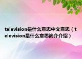 television是什么意思中文意思（television是什么意思簡(jiǎn)介介紹）