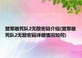 盟軍敢死隊(duì)2無敵密碼介紹(盟軍敢死隊(duì)2無敵密碼詳細(xì)情況如何)