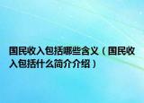 國民收入包括哪些含義（國民收入包括什么簡介介紹）