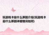 玩游戲卡是什么原因介紹(玩游戲卡是什么原因詳細(xì)情況如何)