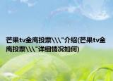 芒果tv金鷹投票\