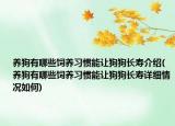 養(yǎng)狗有哪些飼養(yǎng)習(xí)慣能讓狗狗長壽介紹(養(yǎng)狗有哪些飼養(yǎng)習(xí)慣能讓狗狗長壽詳細(xì)情況如何)