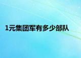 1元集團(tuán)軍有多少部隊(duì)