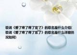 歌詞《愛了疼了疼了累了》的歌名是什么介紹(歌詞《愛了疼了疼了累了》的歌名是什么詳細(xì)情況如何)
