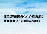 戰(zhàn)狼2百度網(wǎng)盤\