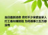 當(dāng)日最新消息 農(nóng)村不少家庭全家人打工看似賺到錢 為何遇事三五萬都沒有