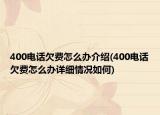 400電話欠費怎么辦介紹(400電話欠費怎么辦詳細情況如何)