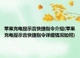 蘋果充電提示音快捷指令介紹(蘋果充電提示音快捷指令詳細(xì)情況如何)
