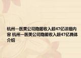 杭州一醫(yī)美公司隱匿收入超47億詳細內(nèi)容 杭州一醫(yī)美公司隱匿收入超47億具體介紹