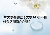 3b大學(xué)有哪些（大學(xué)3A和3B有什么區(qū)別簡介介紹）