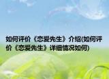 如何評價《戀愛先生》介紹(如何評價《戀愛先生》詳細情況如何)