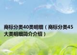 商標(biāo)分類40類明細(xì)（商標(biāo)分類45大類明細(xì)簡介介紹）
