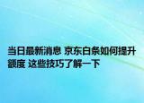 當日最新消息 京東白條如何提升額度 這些技巧了解一下