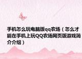 手機(jī)怎么玩電腦版qq農(nóng)場（怎么才能在手機(jī)上玩QQ農(nóng)場網(wǎng)頁版游戲簡介介紹）