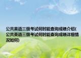 公共英語(yǔ)三級(jí)考試何時(shí)能查詢成績(jī)介紹(公共英語(yǔ)三級(jí)考試何時(shí)能查詢成績(jī)?cè)敿?xì)情況如何)