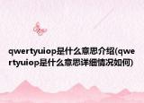 qwertyuiop是什么意思介紹(qwertyuiop是什么意思詳細情況如何)
