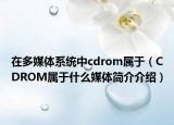 在多媒體系統(tǒng)中cdrom屬于（CDROM屬于什么媒體簡(jiǎn)介介紹）