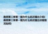跑男第三季第一期為什么延遲播出介紹(跑男第三季第一期為什么延遲播出詳細情況如何)