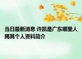 當(dāng)日最新消息 許凱是廣東哪里人揭其個人資料簡介
