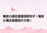 晚安心語正能量簡短句子（晚安心語正能量簡介介紹）