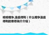 啥啥相爭,漁翁得利（什么相爭漁翁得利的意思簡介介紹）