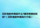 沉砂池的作用是什么?通常有哪些形式?（沉砂池的作用簡(jiǎn)介介紹）