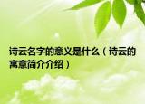 詩云名字的意義是什么（詩云的寓意簡介介紹）