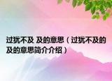 過猶不及 及的意思（過猶不及的及的意思簡(jiǎn)介介紹）