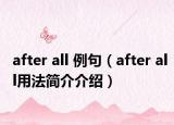 after all 例句（after all用法簡介介紹）