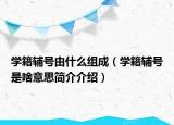 學(xué)籍輔號(hào)由什么組成（學(xué)籍輔號(hào)是啥意思簡(jiǎn)介介紹）