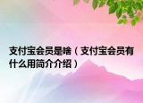 支付寶會員是啥（支付寶會員有什么用簡介介紹）