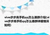 vivo步步高手機(jī)qq怎么退群介紹(vivo步步高手機(jī)qq怎么退群詳細(xì)情況如何)