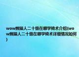 wow熊貓人二十級在哪學騎術(shù)介紹(wow熊貓人二十級在哪學騎術(shù)詳細情況如何)