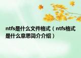 ntfs是什么文件格式（ntfs格式是什么意思簡介介紹）