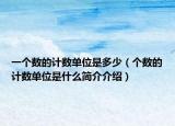 一個數(shù)的計數(shù)單位是多少（個數(shù)的計數(shù)單位是什么簡介介紹）
