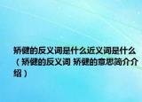 矯健的反義詞是什么近義詞是什么（矯健的反義詞 矯健的意思簡介介紹）