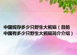 中國(guó)現(xiàn)存多少只野生大熊貓（目前中國(guó)有多少只野生大熊貓簡(jiǎn)介介紹）