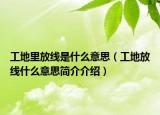 工地里放線是什么意思（工地放線什么意思簡介介紹）