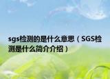 sgs檢測的是什么意思（SGS檢測是什么簡介介紹）