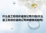 什么是工程造價咨詢公司介紹(什么是工程造價咨詢公司詳細(xì)情況如何)