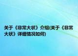 關(guān)于《非常大狀》介紹(關(guān)于《非常大狀》詳細情況如何)