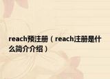 reach預(yù)注冊(cè)（reach注冊(cè)是什么簡(jiǎn)介介紹）