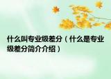 什么叫專業(yè)級(jí)差分（什么是專業(yè)級(jí)差分簡(jiǎn)介介紹）