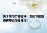 關于重陽節(jié)的古詩（重陽節(jié)的古詩有哪些簡介介紹）