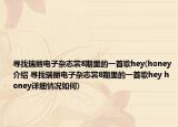 尋找瑞麗電子雜志裳8期里的一首歌hey(honey介紹 尋找瑞麗電子雜志裳8期里的一首歌hey honey詳細情況如何)