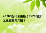 e3200配什么主板（E5200配什么主板簡介介紹）