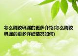 怎么刷膠礬漏的更多介紹(怎么刷膠礬漏的更多詳細情況如何)